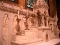 The Lady Chapel is used for low masses, small weddings, and is a place for quiet prayer.  The altar and its statuary were given as a memorial to Mr. Fiskes wife's, Marionne, parents Sarah Cowles Cushman (the altar) and Archibald Falconer Cushman (altar statuary).  